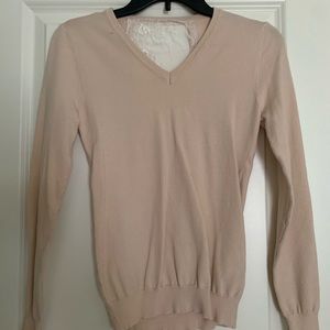 SHEIN tan sweater with lace detail, size m